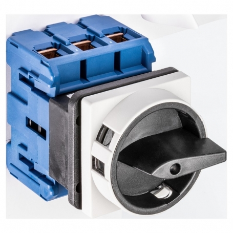 Kraus & Naimer KG80.T103/17.E main switch black/grey, 3 pole, +1NO, 4-hole fastening 64x64, Ith: 80 A, P: 30 kW (AC-23,400V),