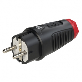 PCE 0511-sr Taurus2 Gummi-Stecker nat IP54 (schwarz/rot)