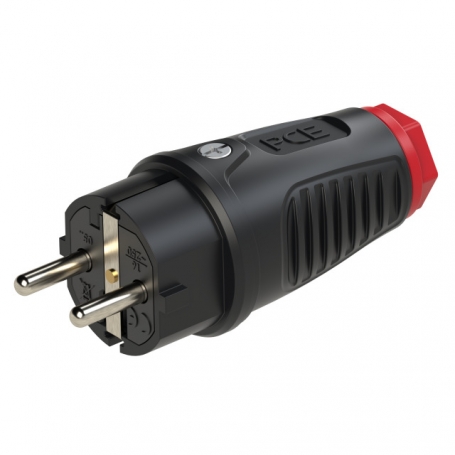 PCE 0512-sr Taurus2 Βύσμα από συμπαγές καουτσούκ, IP54 (μαύρο/κόκκινο)