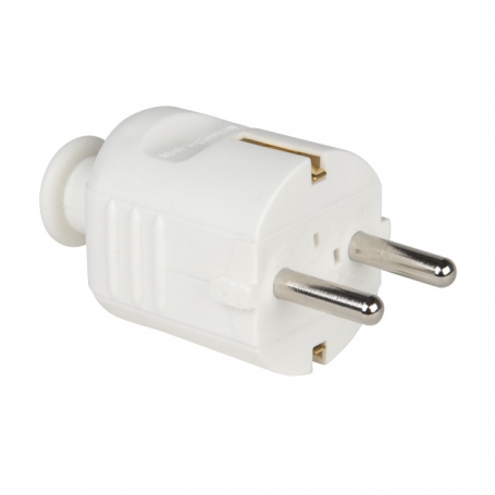 PCE 02958 Schutzkontaktstecker PP nat Tülle zentral IP20 weiß