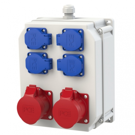 PCE 9014120-p Wandverteiler Kunststoff Baureihe Schwaz IV 2x16/5 4xSSD M20o
