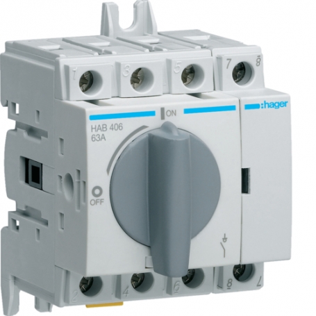 Hager HAB406 power breaker 4pin 63A