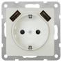 Siemens 5UB1970-1TW01 I-system Schuko Steckdose mit doppeltem USB-Ladegerät, Titanweiß