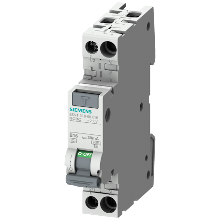 Siemens 5SV1316-6KK13 FI/LS compact 1P+N 6kA type A 30mA B13.