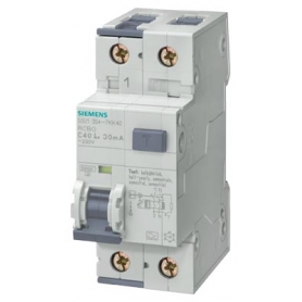 Siemens 5SU1354-3KK13 FI/LS switch, 10 kA, 1P+N, type F, short-term delayed K, 30 mA, B-Char, In: 13 A