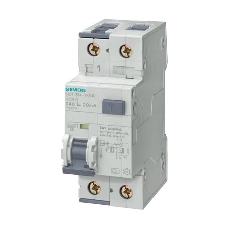 Siemens 5SU1354-7LB10 FI/LS prijenosnik, 10 kA, 1P+N, tip A, kratko odgođen G, 30 mA, C-Char, U: 10 A