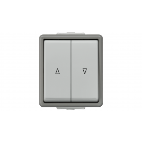 Siemens 5TD4708 DELTA fläche IP44, AP dunkelgrau/hellgrau Jalousietaster mit elektrischer Ver.