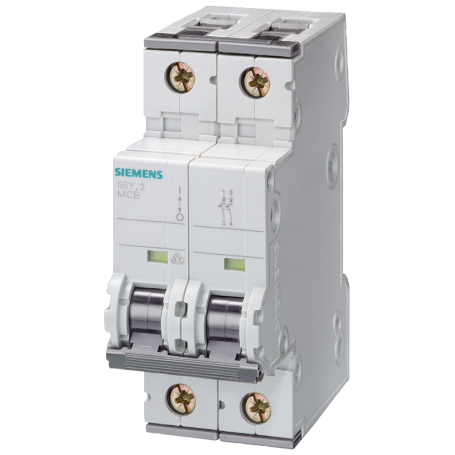 Siemens 5SY4504-7 Disjoncteur 230 V, Icn: 10 kA, 1P+N, Icu: 35 kA, C-Char, Dans: 4 A