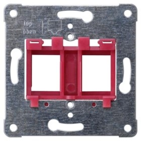 Siemens 5TG2078 support plate red insert for accommodating up to 2 modular jack connectors.