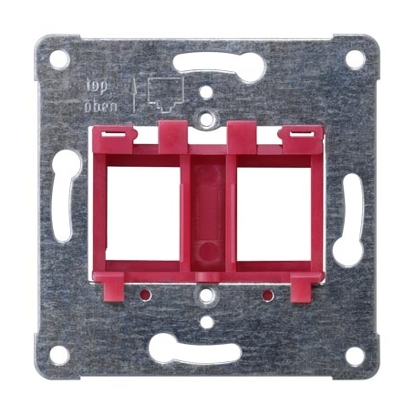 Siemens 5TG2078 support plate red insert for accommodating up to 2 modular jack connectors.