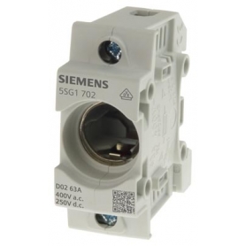 Siemens 5SG1702 NEOZED, biztonsági bázis, D02, 1-pole, 63A, Un AC: 400 V, Un DC: 250 V