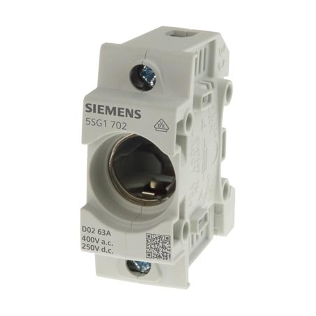 Siemens 5SG1702 NEOZED, base de sécurité, D02, 1 pôle, 63A, Un AC: 400 V, Un DC: 250 V