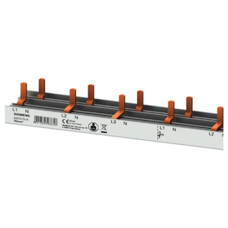 Siemens 5ST3775-0 Stiftsa.schiene kompakt, 10mm2 Anschluss 3p/N AFDD 5SM6 + Kompaktgerät 1 TE berührungssicher 1m schneidbar