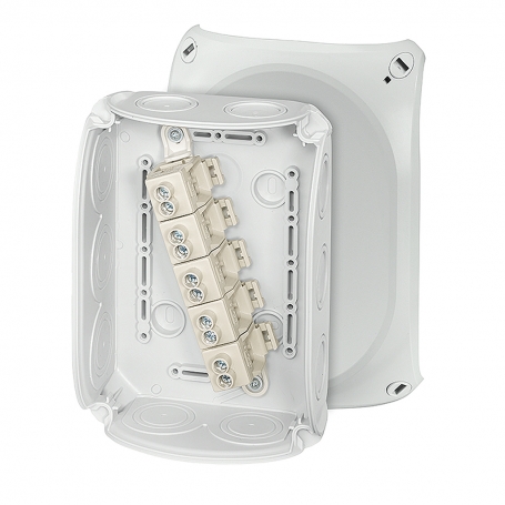 Hensel DK 1010 G Kabelabzweigkasten IP66 2,5-10 qmm 3phasig, 16 qmm 1phasig, 5pol. Klemme 62000010