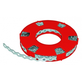 Perforovaná páska kovová montážna páska 12x0,7 mm, vlnitý otvor 5,1 mm, L10 m Šiblík