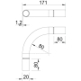 OBO Aluminiumrohrbogen ohne Gewinde Ø20mm SB20W ALU