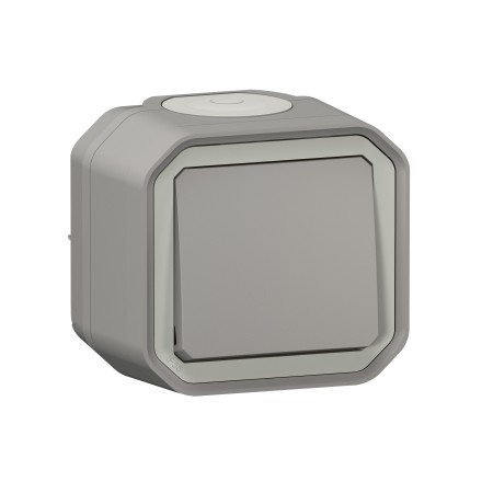 Legrand 069720L Plexo New FRAP Taster 10 A, Steckklemmen (SL), IP 55, IK 08, Grau