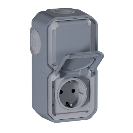 Legrand 069744L Plexo New FRAP 2-fach vorverdrah SSDO vertikal Steckklemmen EB, IP44, IK08, Grau