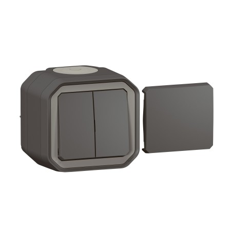 Legrand 069789L Plexo New FRAP Multifunktionsschalt 10AX/Taster 10A, SL, IP55, IK08, Anthrazit