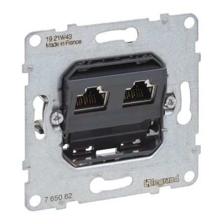 Legrand 765062 SEANO Einsatz Datendose 2 x RJ45, Kat. 6A, STP, geschirmt