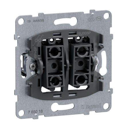 Legrand 765018 SEANO insert double button with 2 changeover contacts 10A plug-in terminals