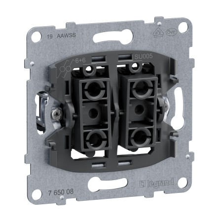 Legrand 765008 SEANO Einsatz Doppelwechselschalter 10AX Steckklemmen