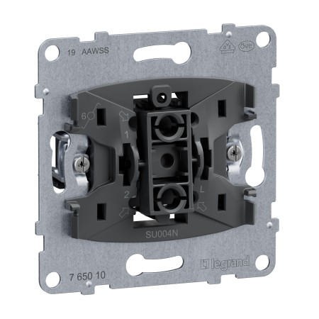 Legrand 765010 SEANO Einsatz Wechselschalter mit N-Klemme 10AX Steckklemmen