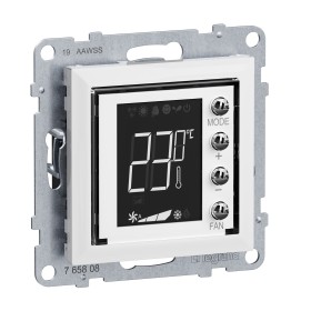 Legrand 765608 Seano MyHome Thermostat mit Display inkl. Abdeckung in der Farbe Ultraweiß