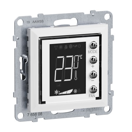 Legrand 765608 Seano MyHome Thermostat with display including cover in ultra white