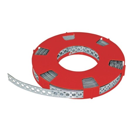 Montagelochband verzinkt 12mm 10 Meter Rolle in Kunststoffkassette 901016