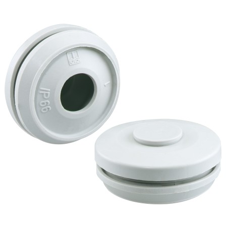 Spelsberg DMS M32 Doppelmembranstutzen, M32, lichtgrau, Schutzart IP66, halogenfrei 26043201