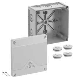 Spelsberg Abox Pro 100-L Abzweigkasten, Schutzart IP66/IP67/IP69, max. 10², Schlagfestigkeit IK09, Schutzklasse II, Ui 1000V AC,