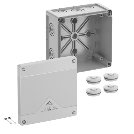 Spelsberg Abox Pro 100-L Abzweigkasten, Schutzart IP66/IP67/IP69, max. 10², Schlagfestigkeit IK09, Schutzklasse II, Ui 1000V AC,