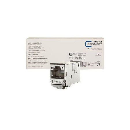 METZ CONNECT 130910-Z E-DAT modul Cat.6A Buchse VE12 E-DATmodul 1xRJ45 Modul TIA568A (12 Stück)