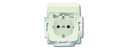 SCHUKO® socket insert with hinged lid