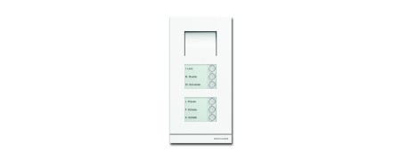 Exterior station Audio 6-fold, front plate metal, surface white coated