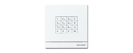 Outside station with keyboard module, front plate metal, surface white coated